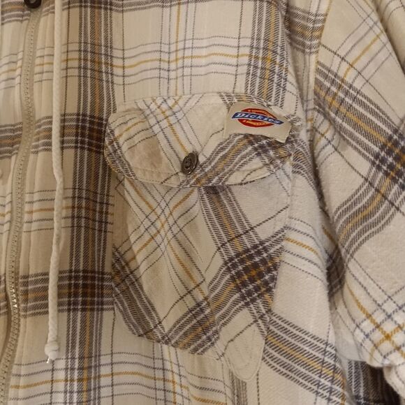 Dickies Authentic Men's Heavyweight Plaid Flannel Full Zip Hooded Work J… - Picture 6 of 8